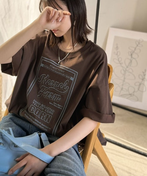 《JaVa ジャバコラボ》【接触冷感機能付き】ゆるっと着て、しっかり洒落る。前後2wayパッケージロゴ風刺繍ビッグTEE（半袖） jv1260554