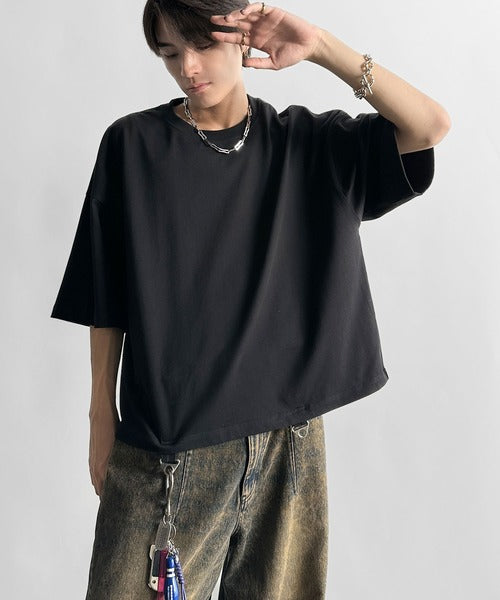Belt Design Transformable Cropped T-Shirt／脱着式ベルトデザインショート丈Tシャツ co1150015