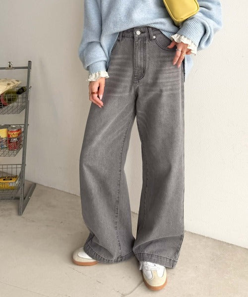 美シルエット。ハイウエストルーズデニムパンツ ce0900001