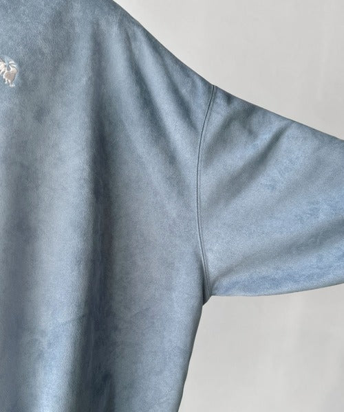 【Classical Origin】「やっぱりビッグシルエット！」スウェードポンチ素材ビックシルエットトレーナー（長袖）/Suede material big silhouette sweatshirt co1010030