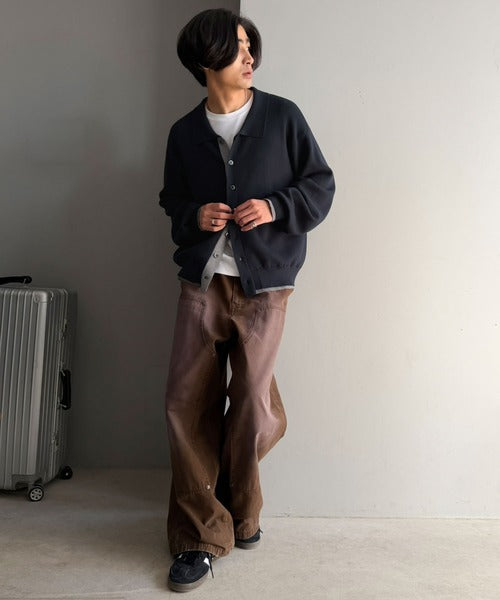 きちんと感に、差し色の遊び心を。ミラノリブ配色ニットシャツ / MILANO RIB COLOR BLOCK KNIT SHIRT co1020004