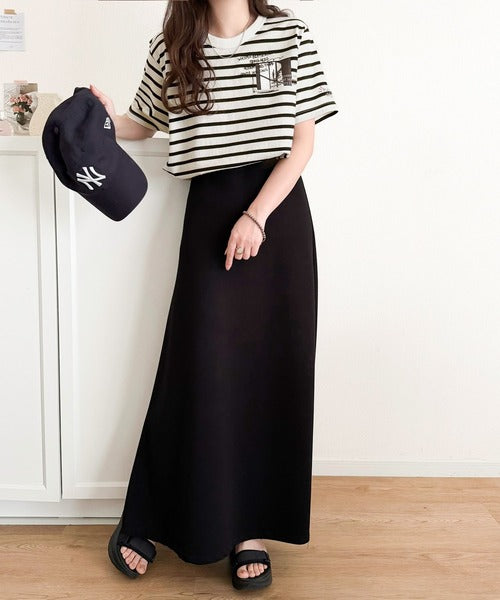 ラフでも品格、シンプルでも存在感。オーガニックコットン混 綿100％ グラフィック飛び刺繍フォトTシャツ（半袖） ce1260537