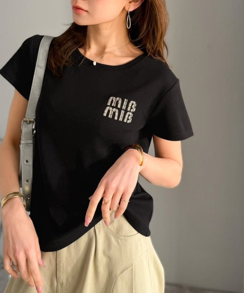 【mily bilet】スタイルよく、着心地いい。絶対使えるシンプルT♪ワッペンコンパクトTシャツ（半袖） mi1329084