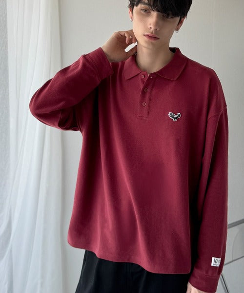 【Classical Origin】「上質な日常。」胸刺繍入り鹿の子ポロシャツ（長袖）／Embroidery Basic Polo Shirt co1150052