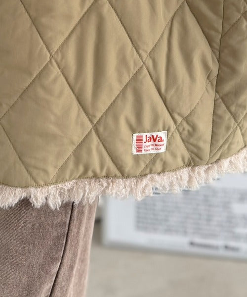 《JaVaジャバコラボ》可愛さも、こなれ感もこれ1枚で。キルティング×ボア 2wayリバーシブルVネックベスト jv1265103