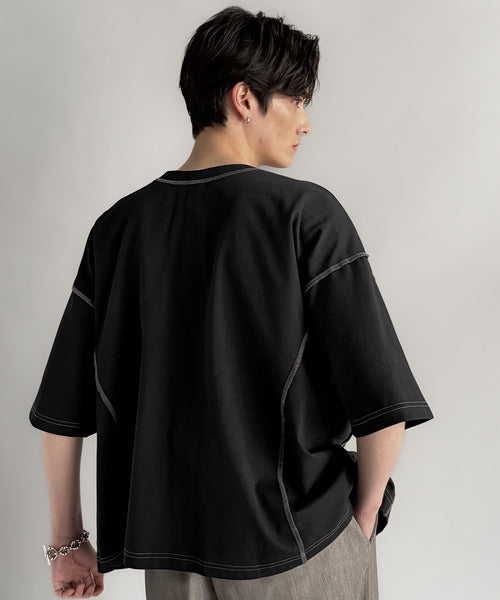 【Classical Origin】「1枚でも羽織でも。」インサイドアウト仕様2wayダブルジップTシャツ／Inside-Out Oversized Double-Zip 2way T-Shirt co1150018