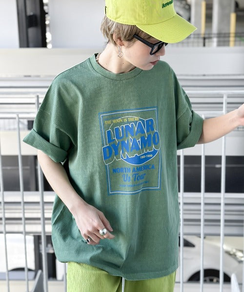 《JaVa ジャバコラボ》キャッチーな大人Tee。綿100%ピグメントロゴビッグTシャツ jv1029024