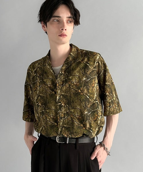 Oversized Drape Half Sleeve Shirt/総柄プリントオーバーサイズドレープ半袖シャツ co1150014
