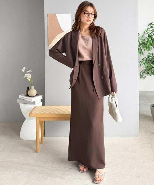 《marina×クラシカルエルフコラボ》【UVカット機能付き】余裕をまとう、さらり心地よい１枚。シアーダブルジャケット（長袖） ce1010616
