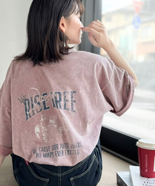 《JaVaジャバコラボ》キャッチーな個性派スタイル。綿100％前後2wayアシッドウォッシュビッグロックTシャツ(半袖） jv1260545
