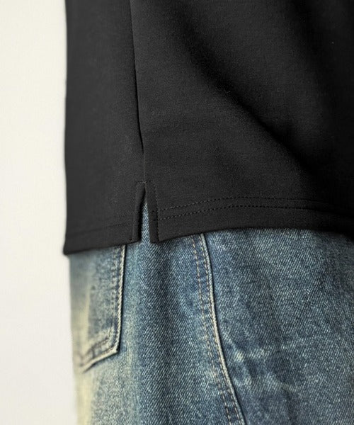 《Classical Origin》首元と袖口で魅せる、大人のゆるT。ダンボール素材ドット釦ヘンリーネックTシャツ（長袖） co1010058