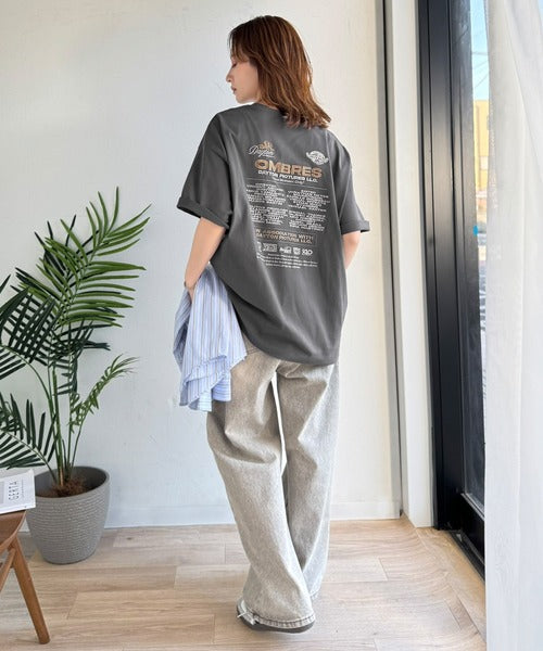 《JaVaジャバコラボ》お洒落見え抜群。大人カジュアルなゆったり半袖T。バック刺繍ビッグTEE（半袖） jv1260550