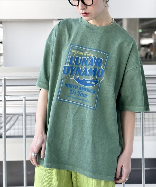 《JaVa ジャバコラボ》キャッチーな大人Tee。綿100%ピグメントロゴビッグTシャツ jv1029024