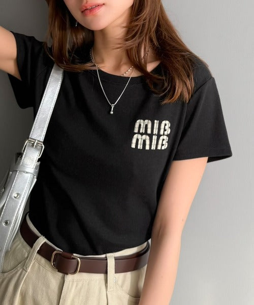 【mily bilet】スタイルよく、着心地いい。絶対使えるシンプルT♪ワッペンコンパクトTシャツ（半袖） mi1329084