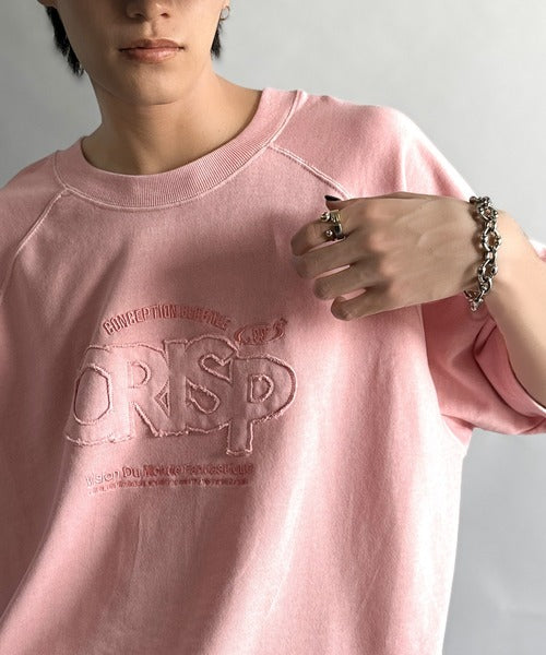 《JaVa ジャバコラボ》裾はドロストでお好みのシルエットに。ヴィンテージライクな半袖ロゴスウェット jm1029126