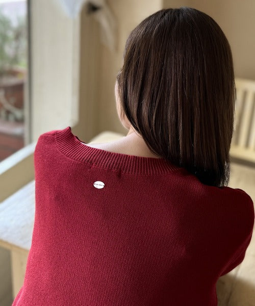【mily bilet】ゆるっと可愛げ、ふわっと存在感。リボンフェザーコード刺繍ニット（長袖） mi1029130