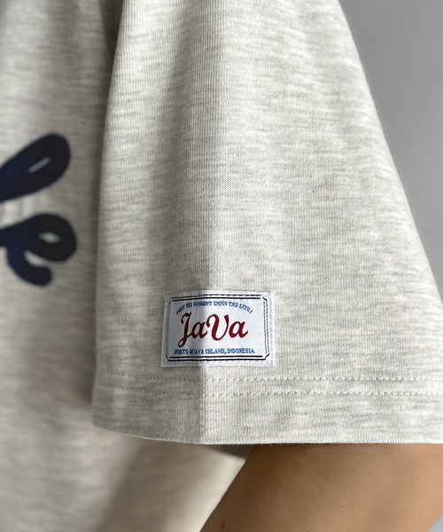 《JaVaジャバコラボ》】“トレンドを纏う”コード刺繍ロゴTシャツ(オーバーサイズ) jm1329032