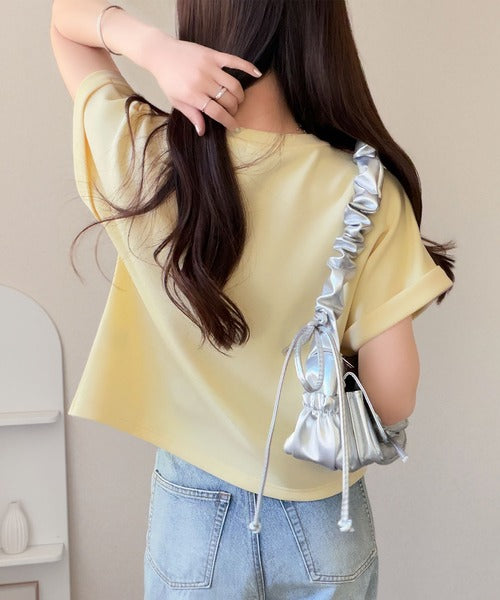 【mily bilet】ウエストラインを細魅せ♪スリット入りタックデザインカットソートップス（半袖） mi1329074
