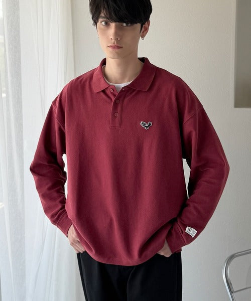 【Classical Origin】「上質な日常。」胸刺繍入り鹿の子ポロシャツ（長袖）／Embroidery Basic Polo Shirt co1150052