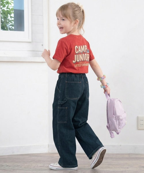 【キッズ】《JaVa ジャバ別注》キュンとする可愛さ。アクティブに動けるストレスフリーボトム。ペインターデニムパンツ jk0420048