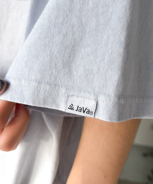 《JaVaジャバコラボ》1点ごとに異なる表情を楽しめるヴィンテージ仕上げ。綿100% ピグメント加工 グラデーション 胸ポケット付きTシャツ（オーバーサイズ） jo0780018