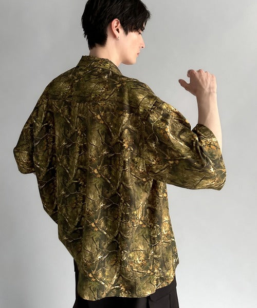 Oversized Drape Half Sleeve Shirt/総柄プリントオーバーサイズドレープ半袖シャツ co1150014
