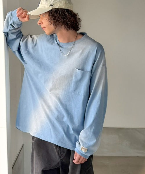 《JaVaジャバコラボ》垢抜け！大人のストリートstyleを作る。綿100％スプレーダイオーバーサイズTシャツ（長袖） jm1020358
