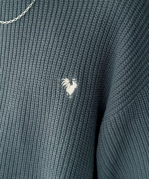 【Classical Origin】「究極スタンダード」畔編みオーバーサイズクルーネックセーター ／Oversized Ribbed Knit Crew Neck Sweater co0780012