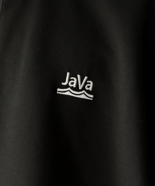 《JaVaジャバコラボ》ラクなのに、きちんと見える。胸刺繍ダンボール素材ハーフジッププルオーバー（オーバーサイズ） jo1010068