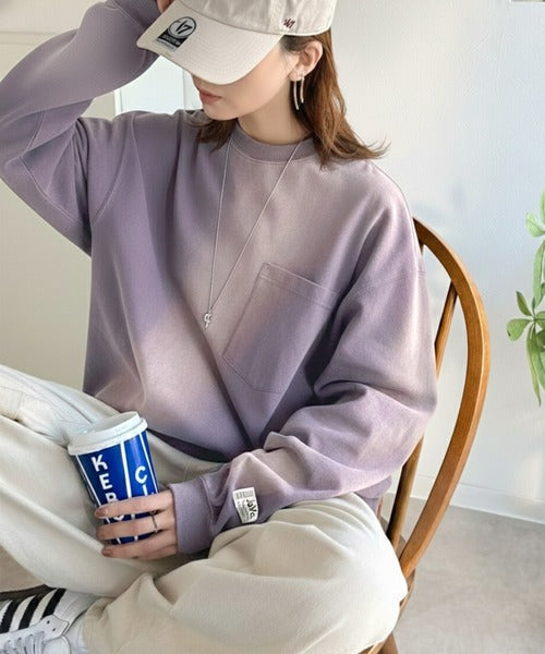 《JaVaジャバコラボ》垢抜け！大人のストリートstyleを作る。綿100％スプレーダイ加工オーバーサイズTシャツ（長袖） jv1020358