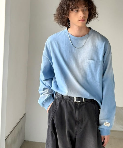 《JaVaジャバコラボ》垢抜け！大人のストリートstyleを作る。綿100％スプレーダイオーバーサイズTシャツ（長袖） jm1020358