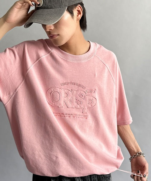 《JaVa ジャバコラボ》裾はドロストでお好みのシルエットに。ヴィンテージライクな半袖ロゴスウェット jm1029126