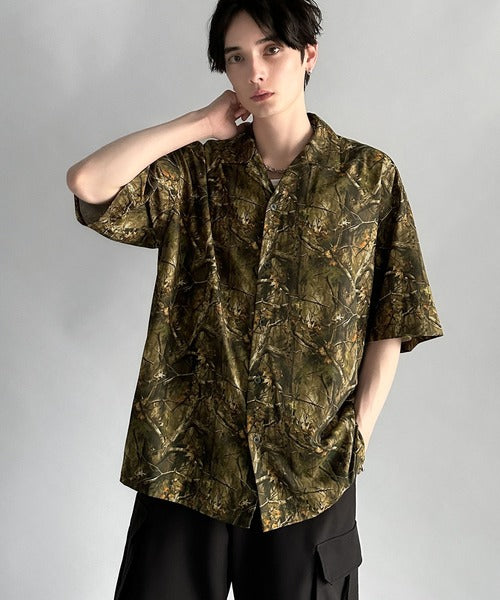 Oversized Drape Half Sleeve Shirt/総柄プリントオーバーサイズドレープ半袖シャツ co1150014