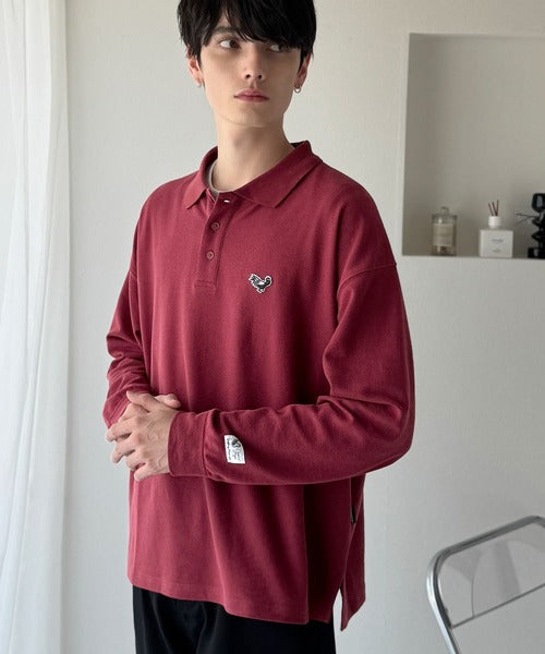 【Classical Origin】「上質な日常。」胸刺繍入り鹿の子ポロシャツ（長袖）／Embroidery Basic Polo Shirt co1150052