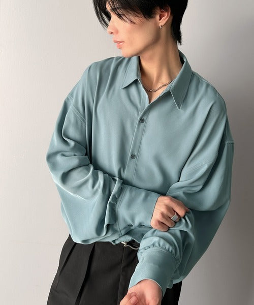 どんなシーンでも映える。とろみポリツイルオーバーサイズシャツ（長袖） cm1070141