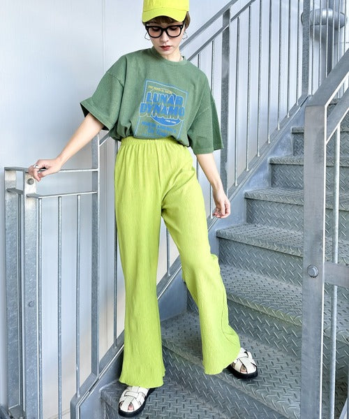 《JaVa ジャバコラボ》キャッチーな大人Tee。綿100%ピグメントロゴビッグTシャツ jv1029024