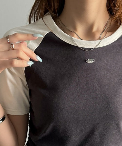 【mily bilet】サイドの絞りが可愛いさプラス。プレート使いラグランTシャツ（半袖） mi1329027