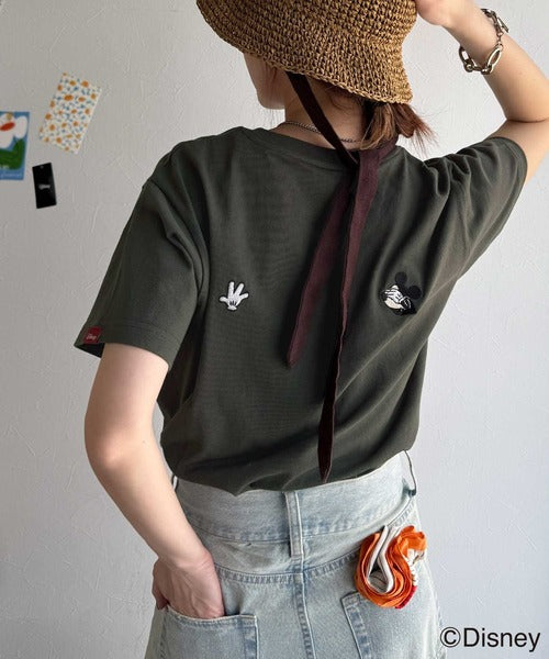 綿100%大人可愛い♪バック「ディズニー」刺繍半袖T ce1330039