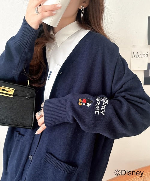 数量限定！リンクコーデも楽しめる♪綿100%「ディズニー」袖刺繍カーディガン ce1330066