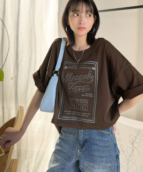 《JaVa ジャバコラボ》【接触冷感機能付き】ゆるっと着て、しっかり洒落る。前後2wayパッケージロゴ風刺繍ビッグTEE（半袖） jv1260554