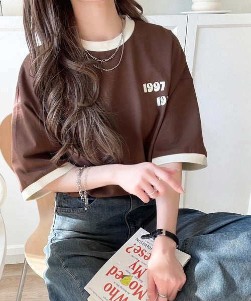 ゆるっとカジュアルに。半袖リンガーフロッキーテニスTシャツ ce1020214