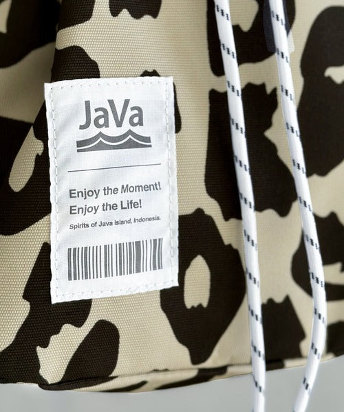 《JaVa ジャバコラボ》お洒落映え。ジャガードテープ２WAY巾着バッグ jv1159009