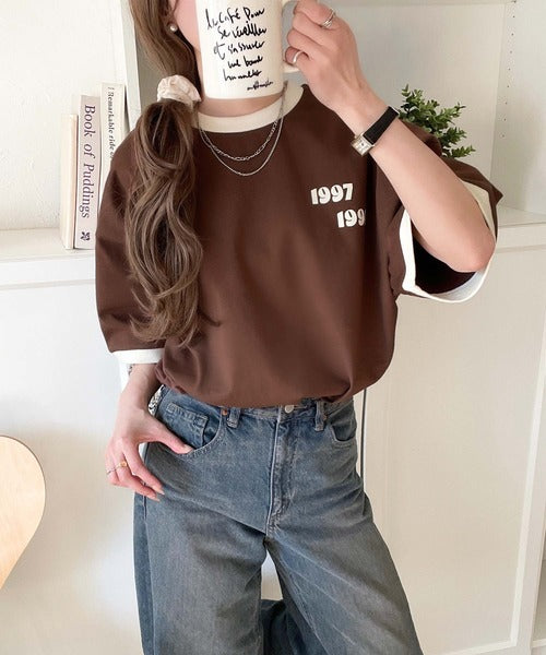 ゆるっとカジュアルに。半袖リンガーフロッキーテニスTシャツ ce1020214