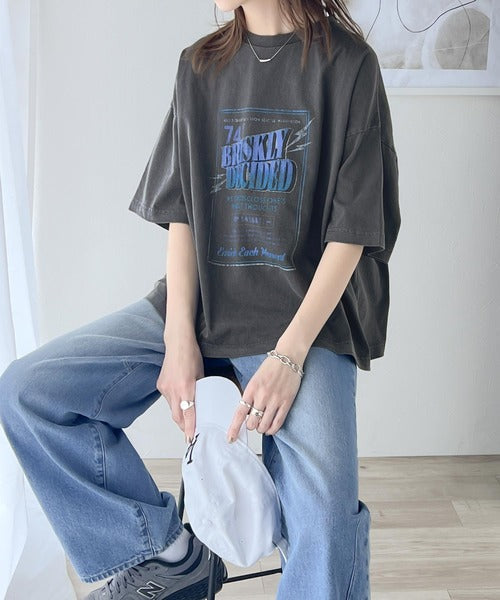 《Javaジャバコラボ》ゆるっとカジュアルに着こなす。綿100%ピグメント加工グラフィックプリントTシャツ＆ロンT(半袖)(長袖) jv1050148