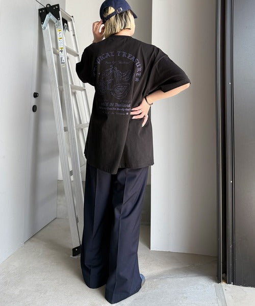《JaVaジャバコラボ》周りと差がつくアート感。綿100％ タイ☆トロピカルフルーツ柄☆ビッグTシャツ jv1029128