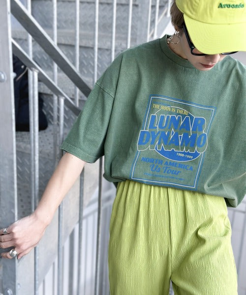 《JaVa ジャバコラボ》キャッチーな大人Tee。綿100%ピグメントロゴビッグTシャツ jv1029024