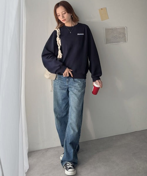 《Javaジャバコラボ》抜け感纏い、センスで遊ぶ。ロゴ袖刺繍＆グラフィック裏起毛プルオーバー jv1050328