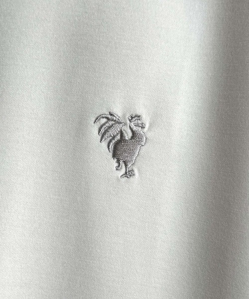 《JaVaジャバコラボ》遊び心もこなれ感もキメる。刺繍入りダンボール素材ジップ半袖Tシャツ jo1010008