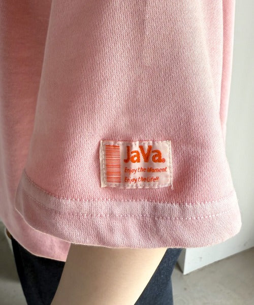 《JaVa ジャバコラボ》裾はドロストでお好みのシルエットに。ヴィンテージライクな半袖ロゴスウェット jm1029126