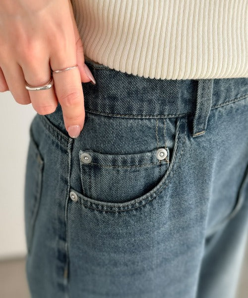「なんか痩せた？」を引き出す！見違えるシルエット。セミフレアバギーデニムパンツ ce1070248